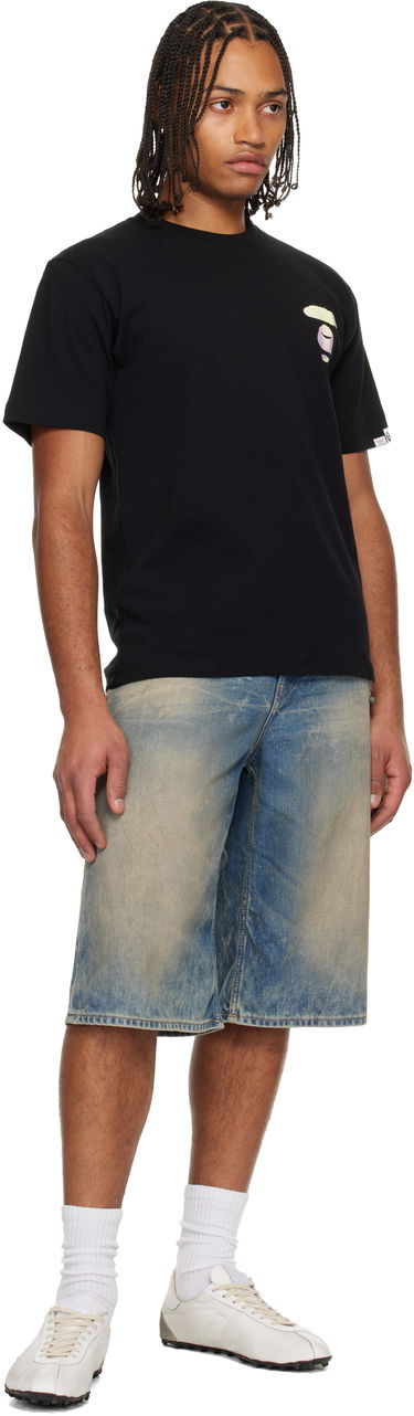 Tričko AAPE by A Bathing Ape Holographic Ape Head T-Shirt Čierna | AAPTEM1649XXNBKX, 3