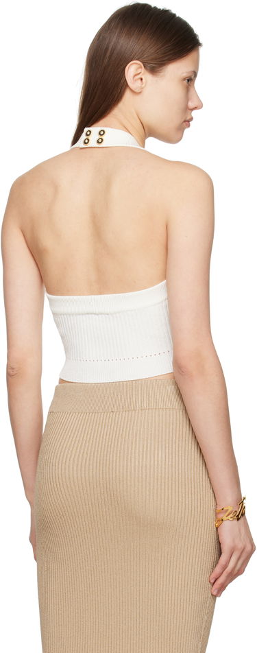 Sukňa Balmain Balmain Ribbed Knit Halter Top Béžová | EF1AA380KI10, 2