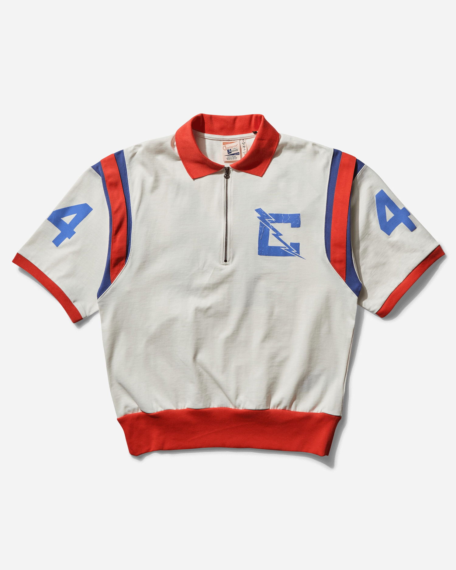 Polo tričko Champion 50s Pool Boy Zip Polo Shirt Biela | 221097 WW051, 0