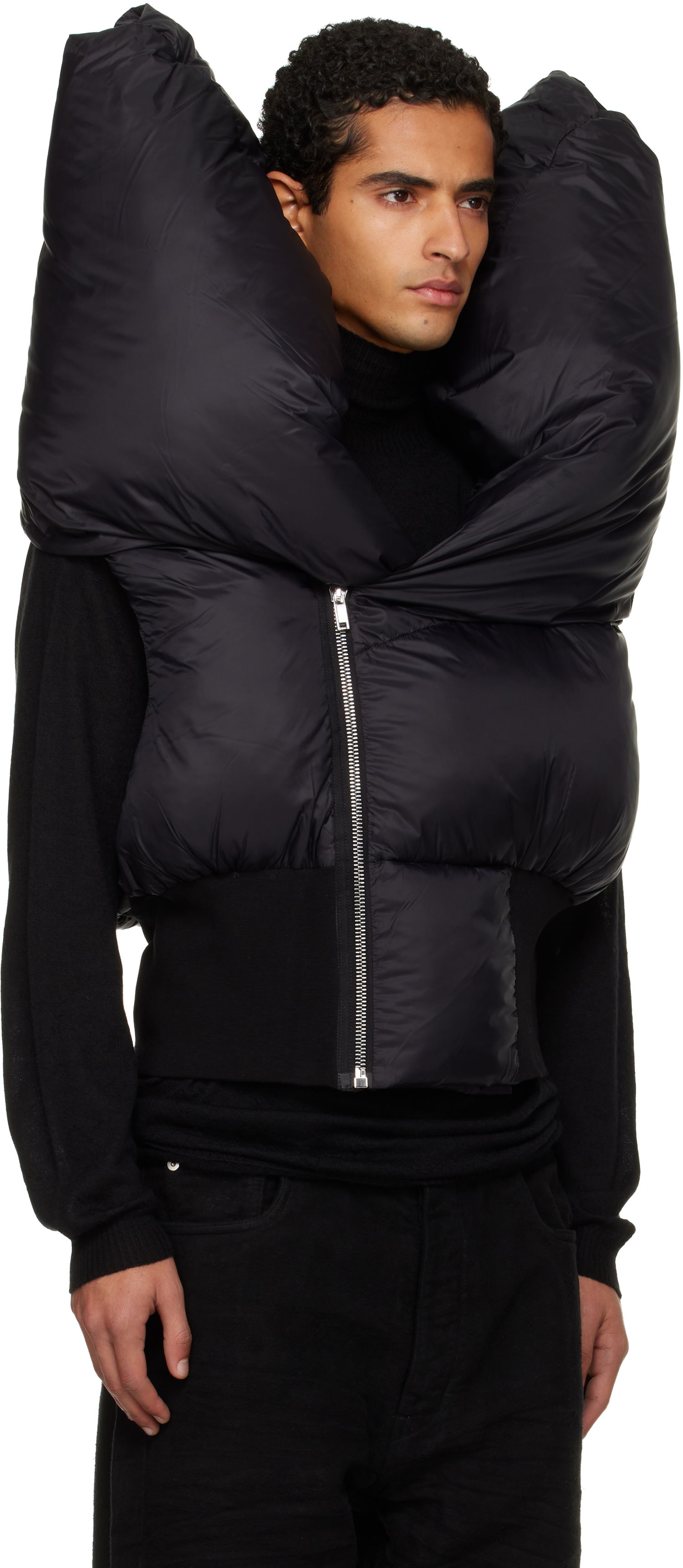 Vesta Rick Owens Concordians Anubis Padded High-Collar Vest Čierna | DU02E7790 NP, 1
