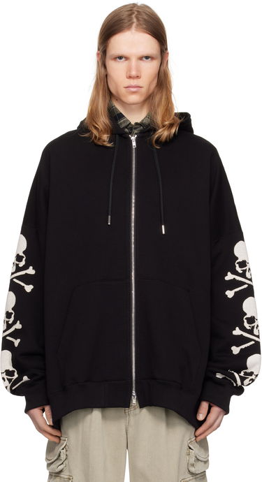 Mikina Mastermind WORLD Mastermind World Oversized Skull Crossbones Zip Hoodie Čierna | MW25S14-SW026-015, 0