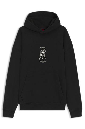 Mikina BOSS Terry Hoodie with Boxing Artwork Čierna | 50542399