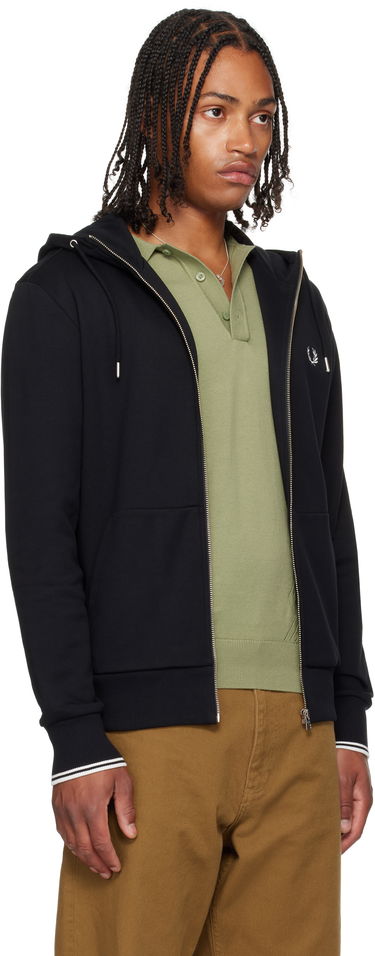 Mikina Fred Perry Zip Through Hoodie Čierna | J7536, 1