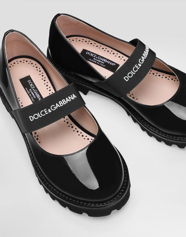 Doplnky Dolce & Gabbana Dolce & Gabbana Patent Leather Mary Janes With Logo Elastic Strap Čierna | D11333A913589923, 3