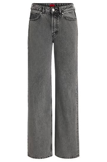 Džínsy BOSS Straight-Fit Rigid Denim Jeans Šedá | 50539781, 0