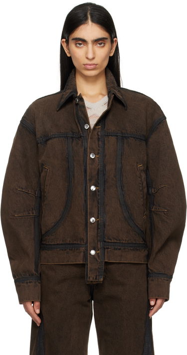 Bunda Eckhaus Latta Eckhaus Latta EL Redux Denim Jacket Hnedá | 1224-EL-PS25-O -, 0