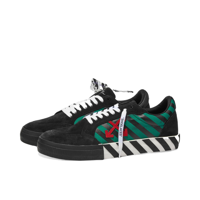Tenisky a topánky Off-White Low Vulcanized Diag.Sneaker Black/Red Čierna | OMIA085F21LEA0041025