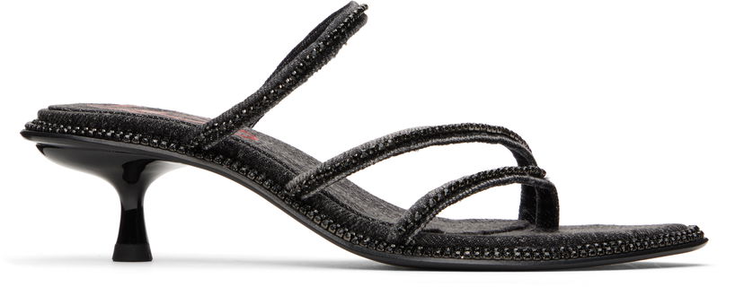 Starostlivosť o obuv Diesel D-Havanna Kittie Embellished Denim Heels Čierna | Y03603 PR853