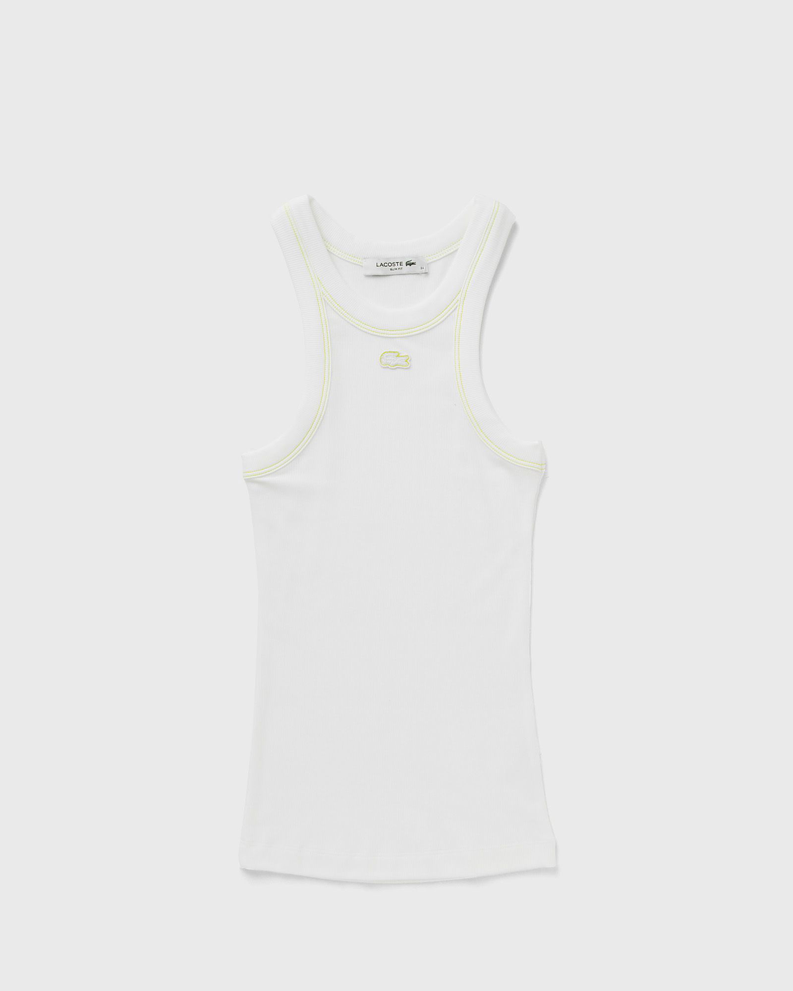 White Contrast-Stitched Tank Top