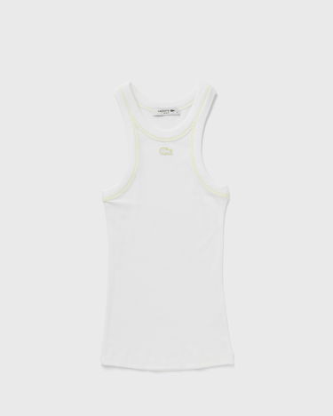 Tielko Lacoste White Contrast-Stitched Tank Top Biela | TF2558-001, 0
