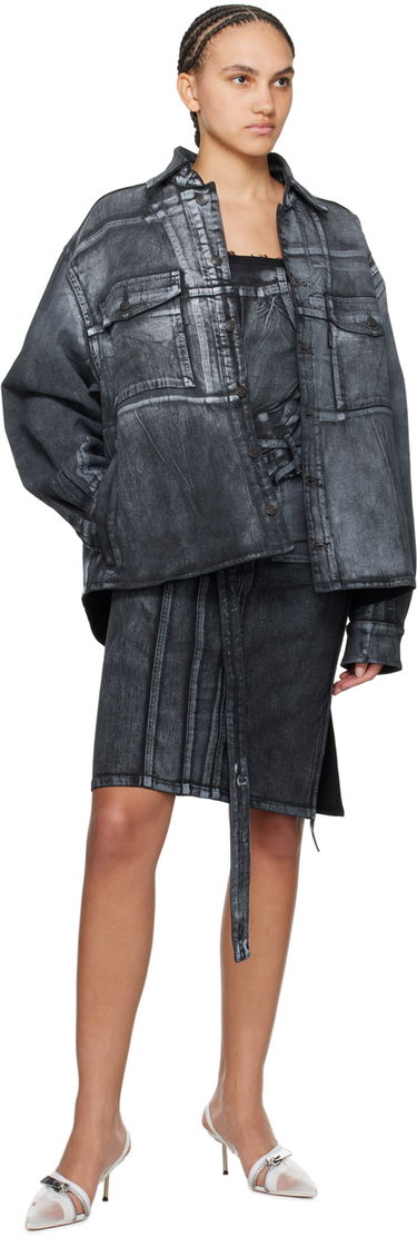 Bunda Ottolinger Ottolinger Printed Denim Jacket Šedá | 1700412, 3