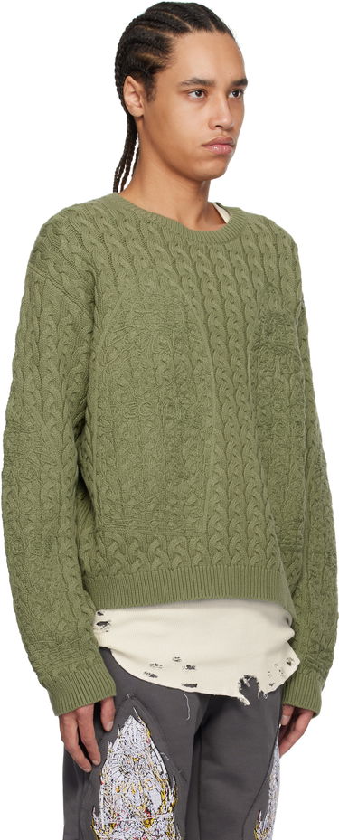 Sveter Who Decides War Who Decides War Cable Knit Sweater Zelené | 1110300011SS25, 1