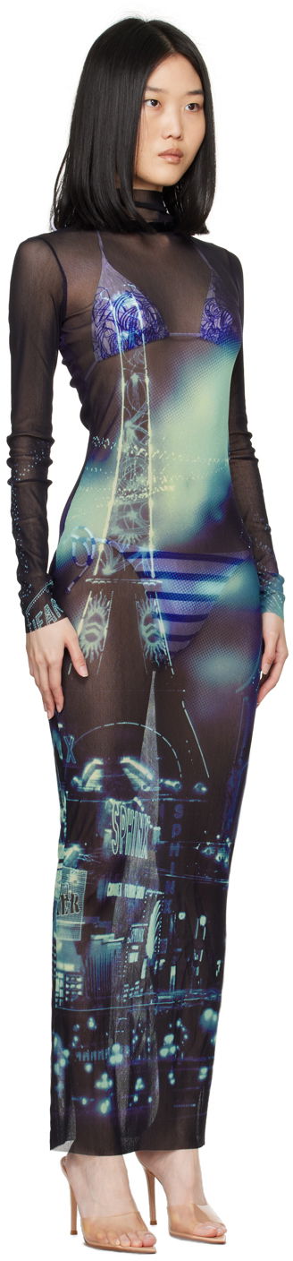Šaty Jean Paul Gaultier Gaultier 'The Pigalle' Mesh Maxi Dress Čierna | 24/30-F-RO247-T552-59560100, 1
