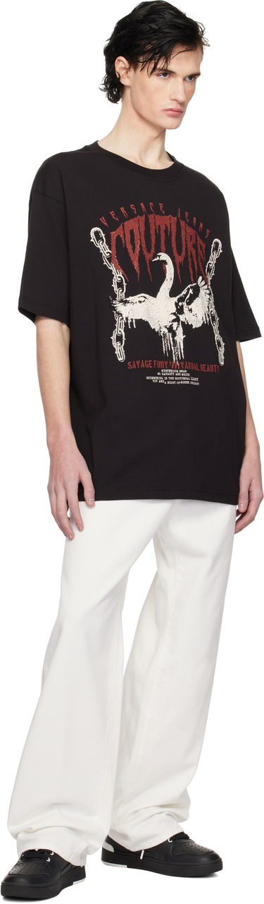 Tričko Versace Couture Black Swan Chain Graphic T-Shirt Čierna | E77GAHG01_ECJ00G, 3