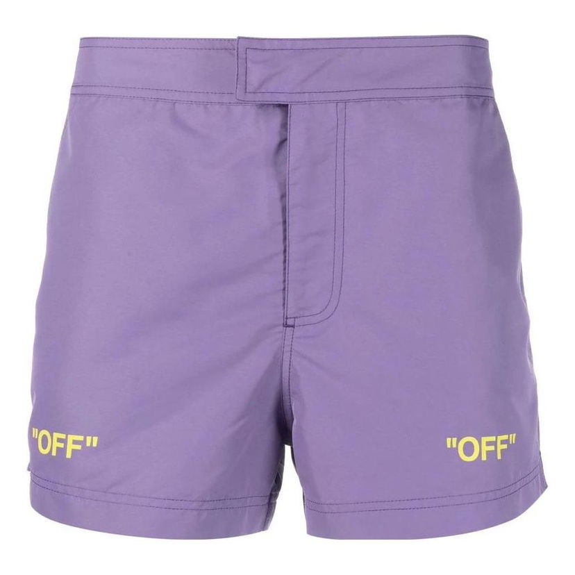 Plavky Off-White Off Quote Sunrise Swim Shorts Fialová | OMFD002S23FAB0013850