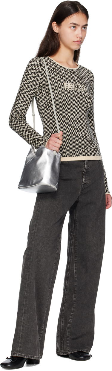 Sveter Maison Margiela MM6 Maison Margiela Allover Check Knit Sweater Béžová | S52HL0050 M13137, 3