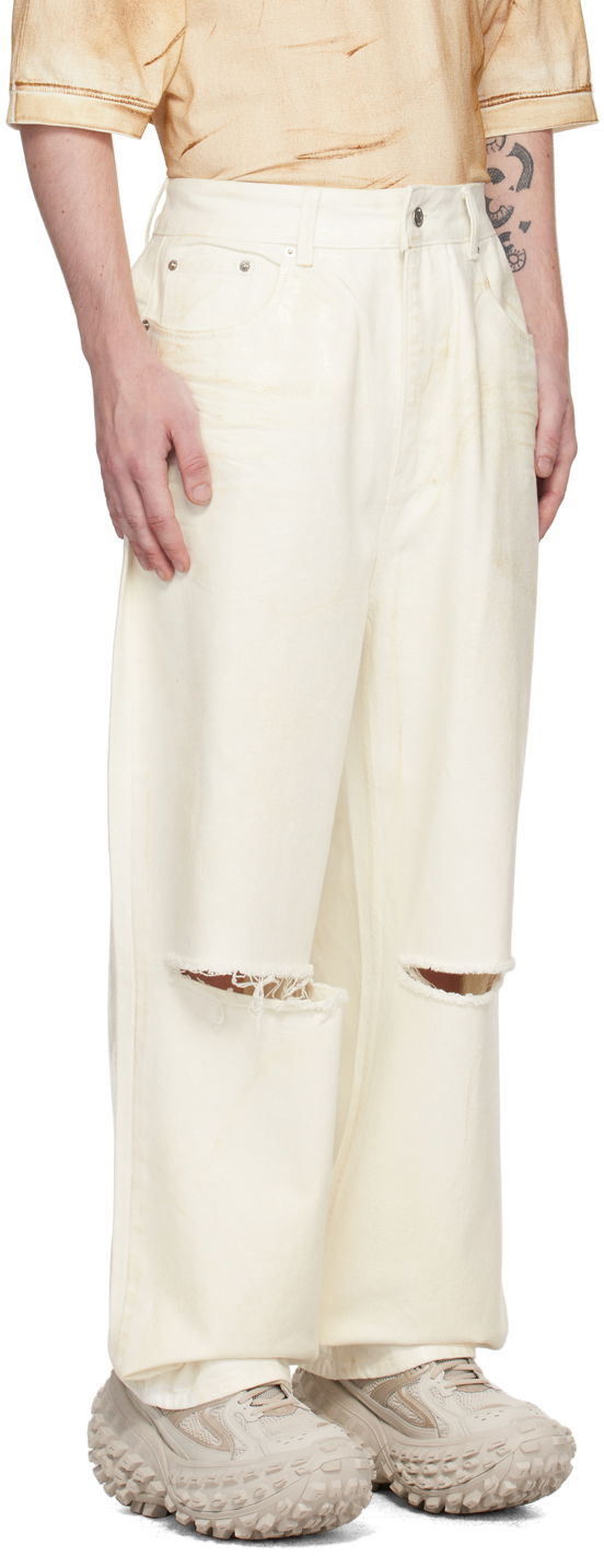 Džínsy We11done Foil Coated Relaxed-Fit Jeans Biela | WD-DP1-23-342-M-WH, 1
