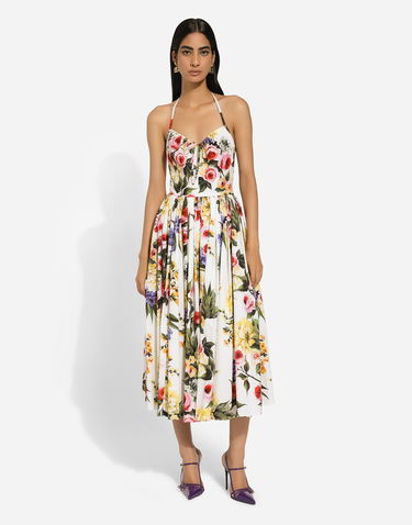 Šaty Dolce & Gabbana Dolce & Gabbana Garden Print Cotton Midi Dress Biela | F6HABTHS5Q1HA4YB, 1
