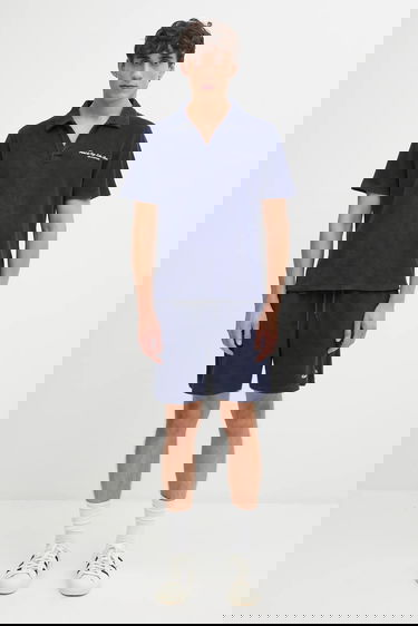 Polo tričko Sporty & Rich Eden Script Terry Polo Shirt Navy | TO03260673BL106, 4