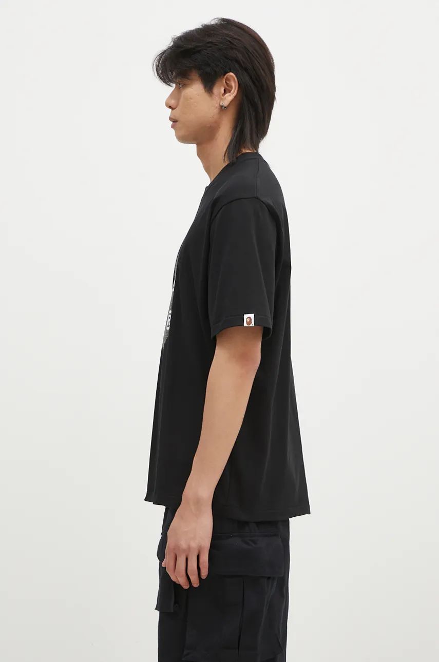 Tričko BAPE A Bathing Ape LUX SPORT APE HEAD RELAXED FIT Print T-Shirt Čierna | 1K80110322, 1