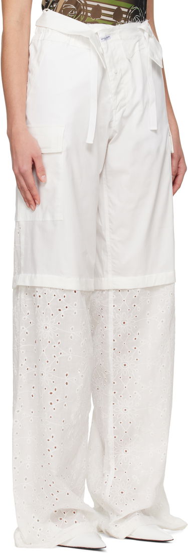 Nohavice Ottolinger Ottolinger Baggy Cargo Pants with Eyelet Hem Biela | 106-200106-01, 4