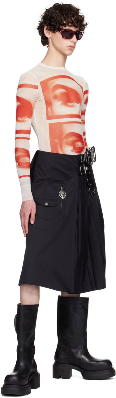 Tričko Jean Paul Gaultier Jean Paul Gaultier 'The Eyes And Lips' Mesh Long Sleeve T-Shirt Biela | 24/30-F-TO209-T553-013014, 4