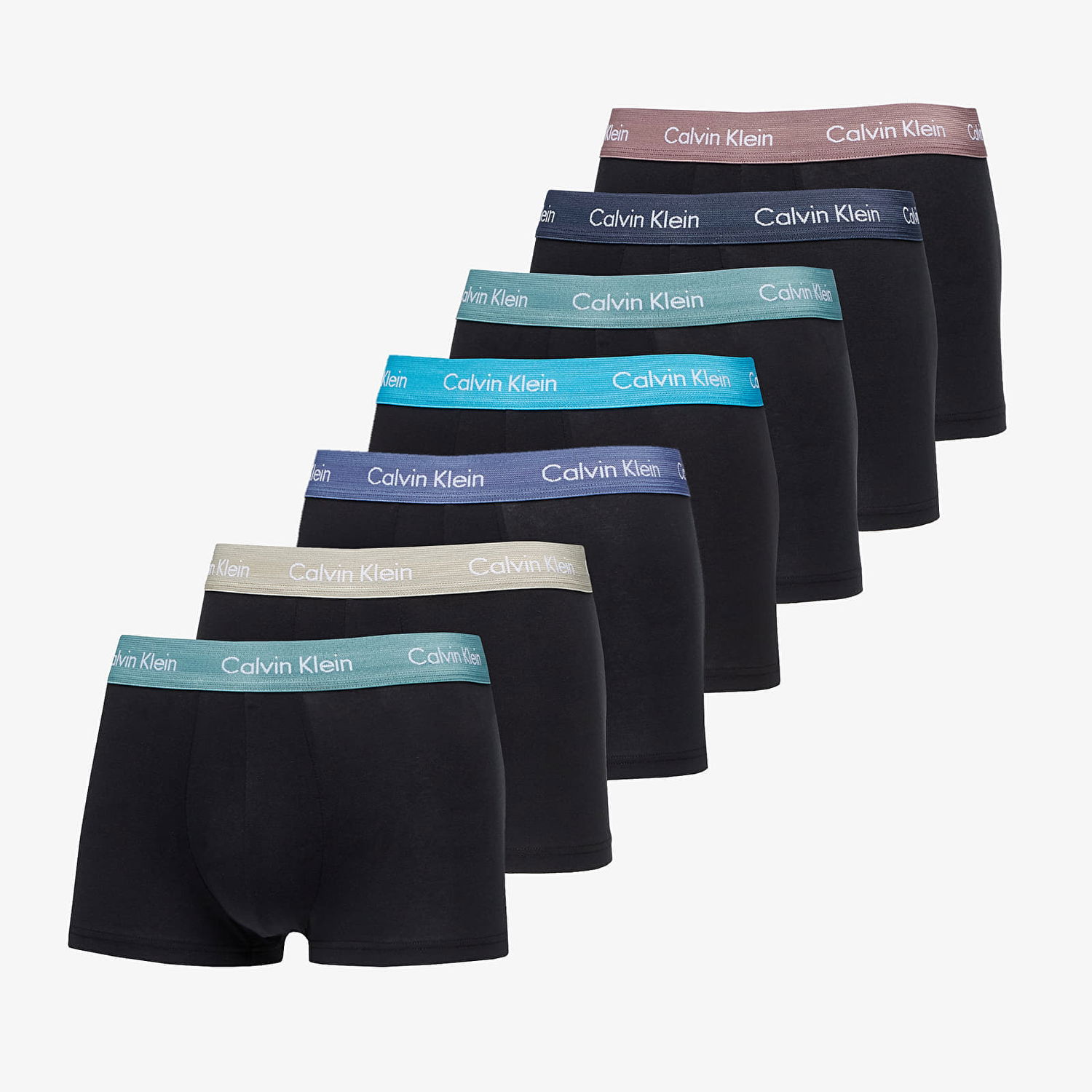 Spodná bielizeň a ponožky CALVIN KLEIN Cotton Stretch Low Rise Trunk 7-Pack Čierna | NB3887A MEW, 0