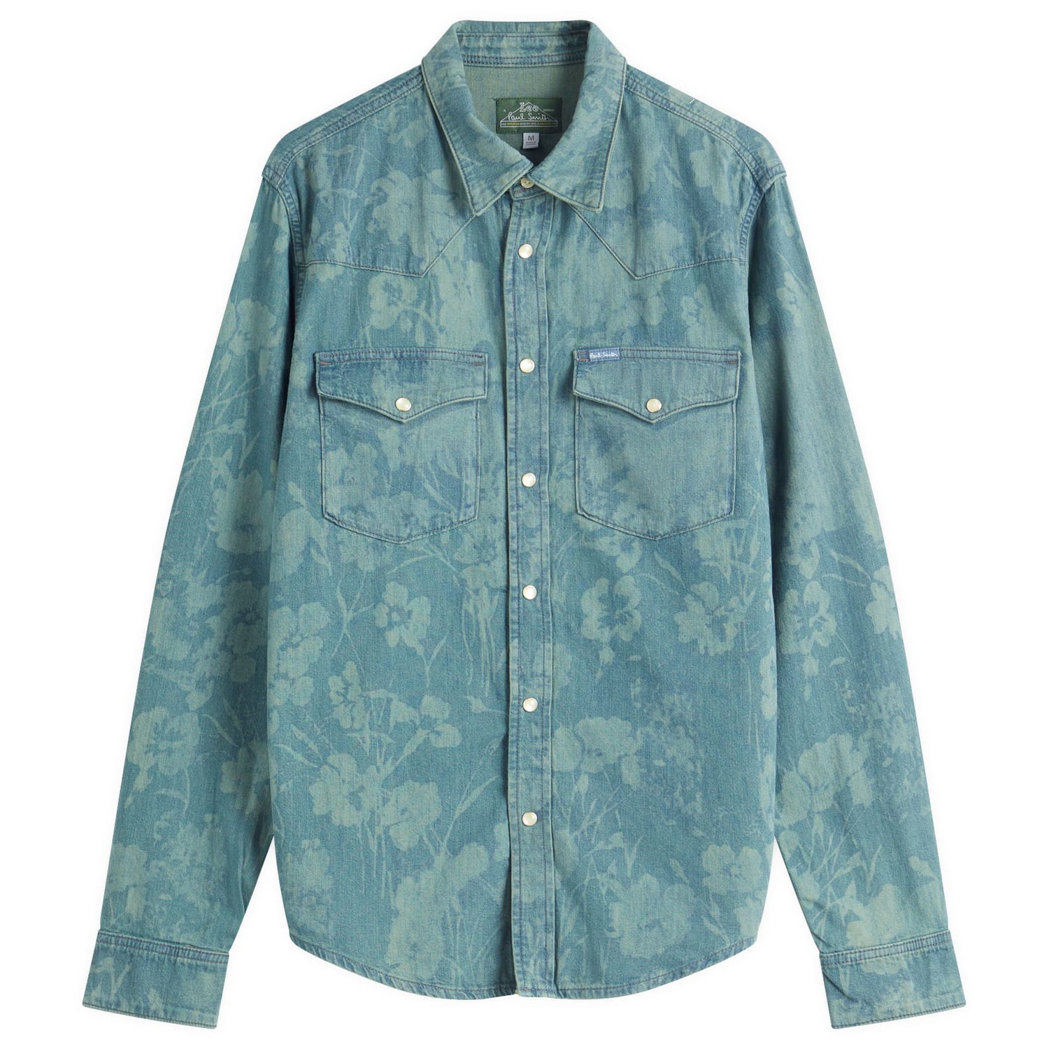 Košeľa Paul Smith Paul Smith x Lee Jacquard Denim Western Shirt, Size Large Modrá | M1R-WEST-PDENSH-34, 1