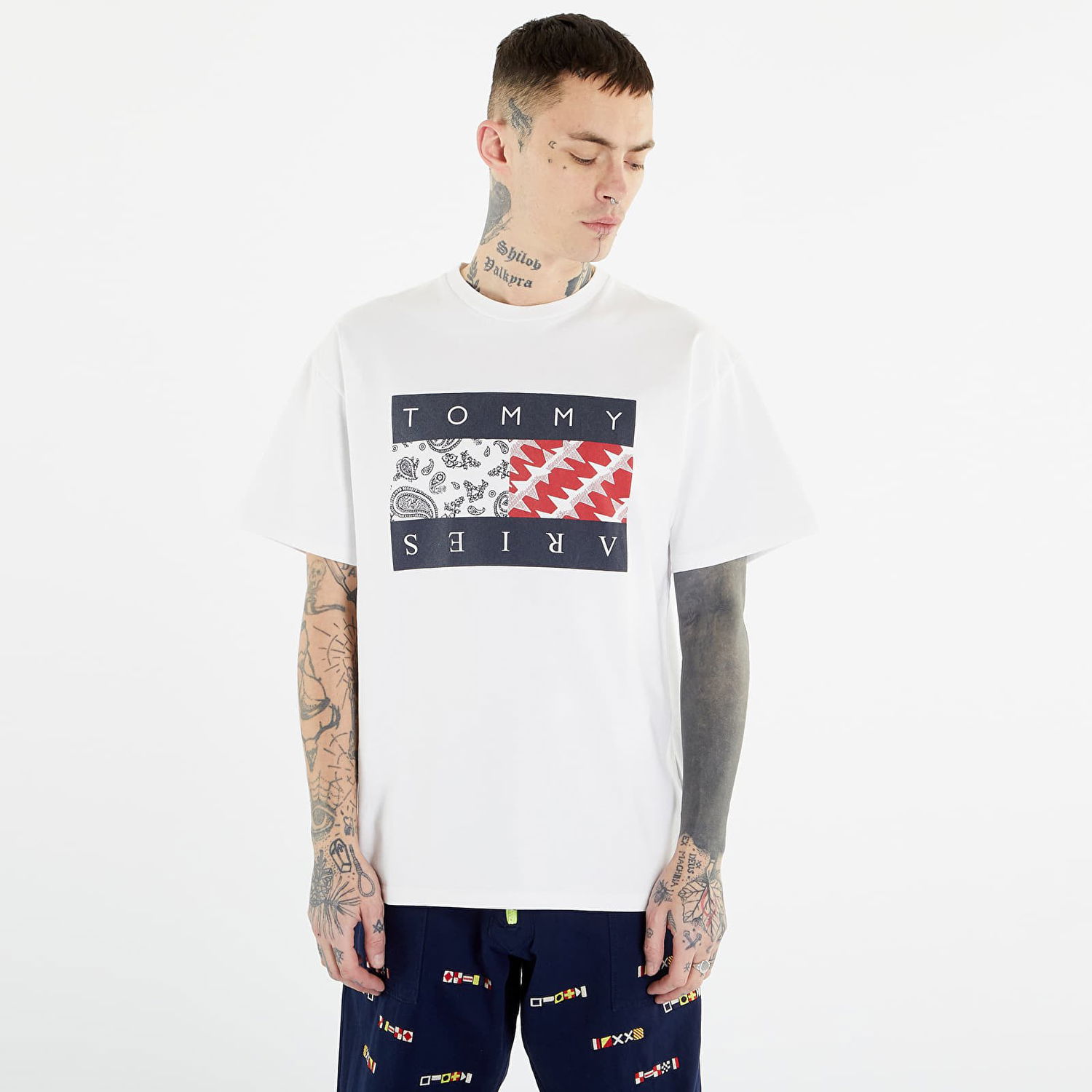 Tričko Tommy Hilfiger x Aries Bandana Tee Biela | DM0DM16548 YBR, 0