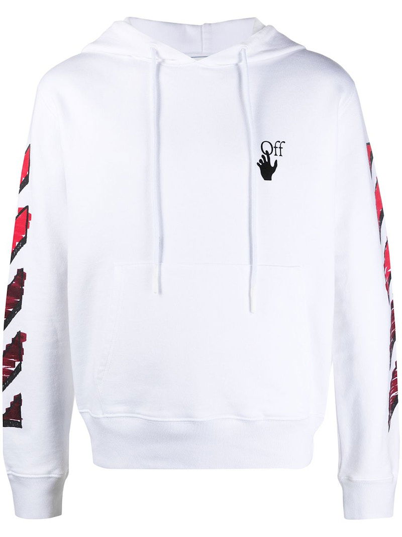 Mikina Off-White Marker Hoodie Biela | OMBB034R21FLE0030125, 0