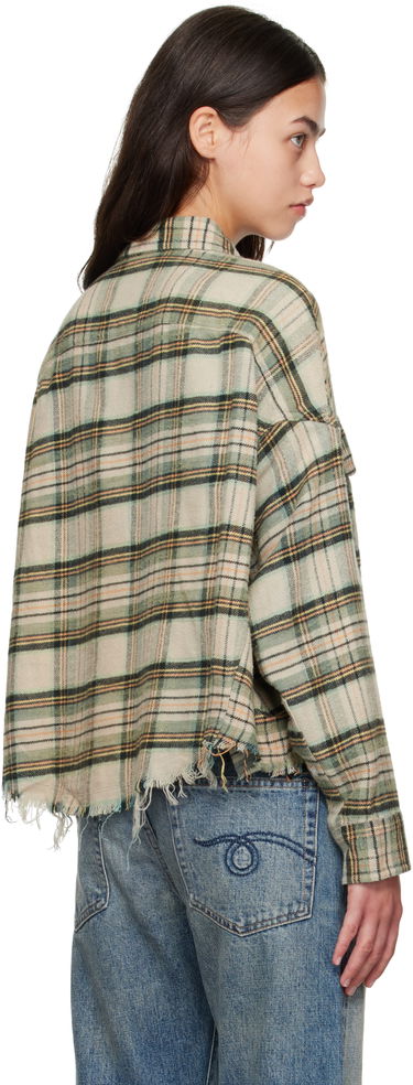 Košeľa R13 R13 Cropped Plaid Shirt Zelené | R13W7298-R558B, 2