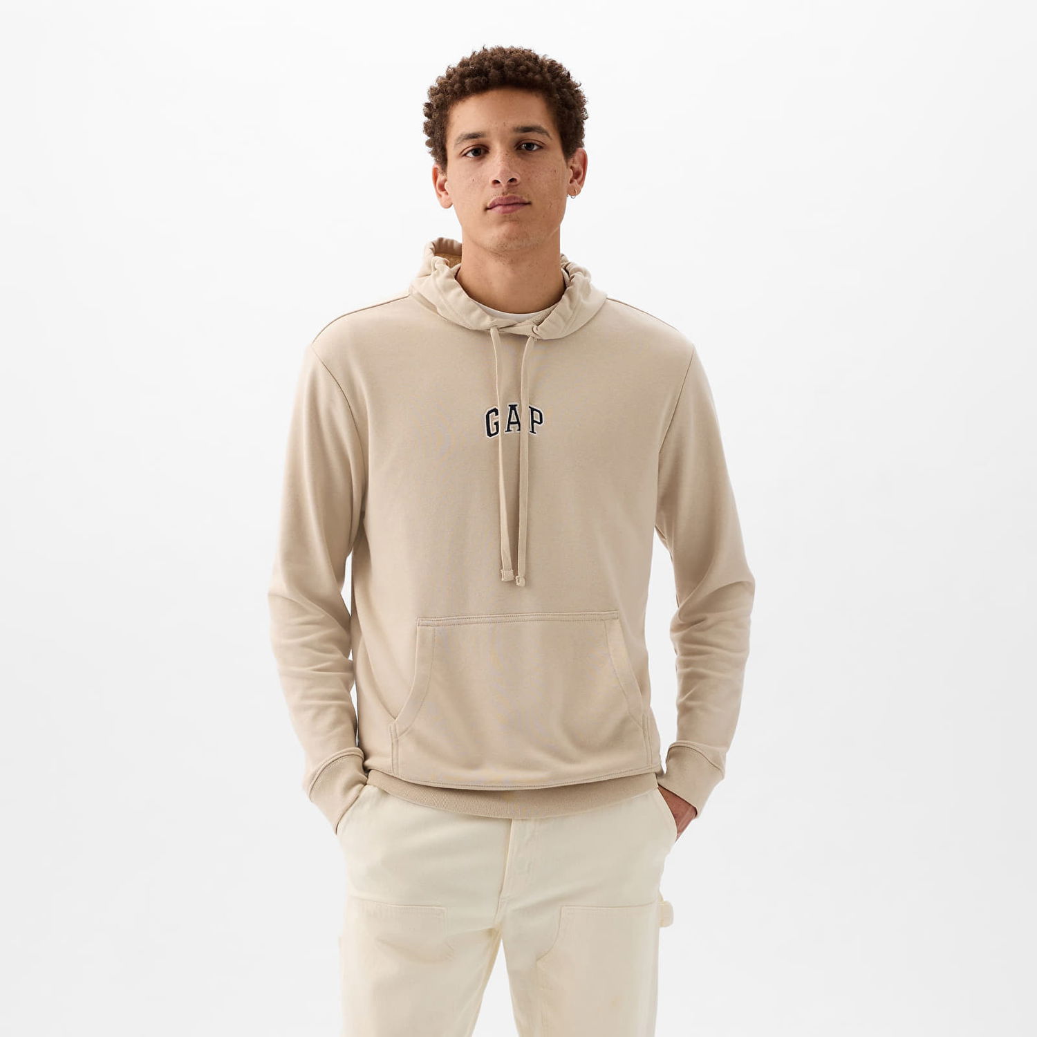 Mikina GAP French Terry Pullover Mini Logo Hoodie Bedrock 291 Béžová | 868455-03, 0