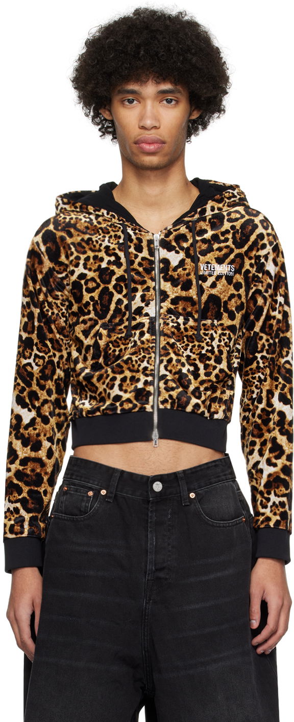 Mikina VETEMENTS Leopard Hoodie Hnedá | UE64HD100L, 0