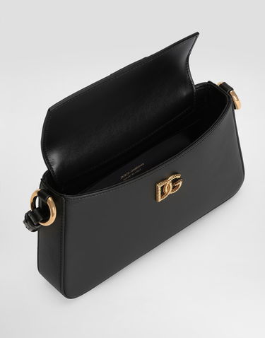 Taška cez rameno Dolce & Gabbana Calfskin Phone Mini Bag Čierna | BI3466AK27480999, 3