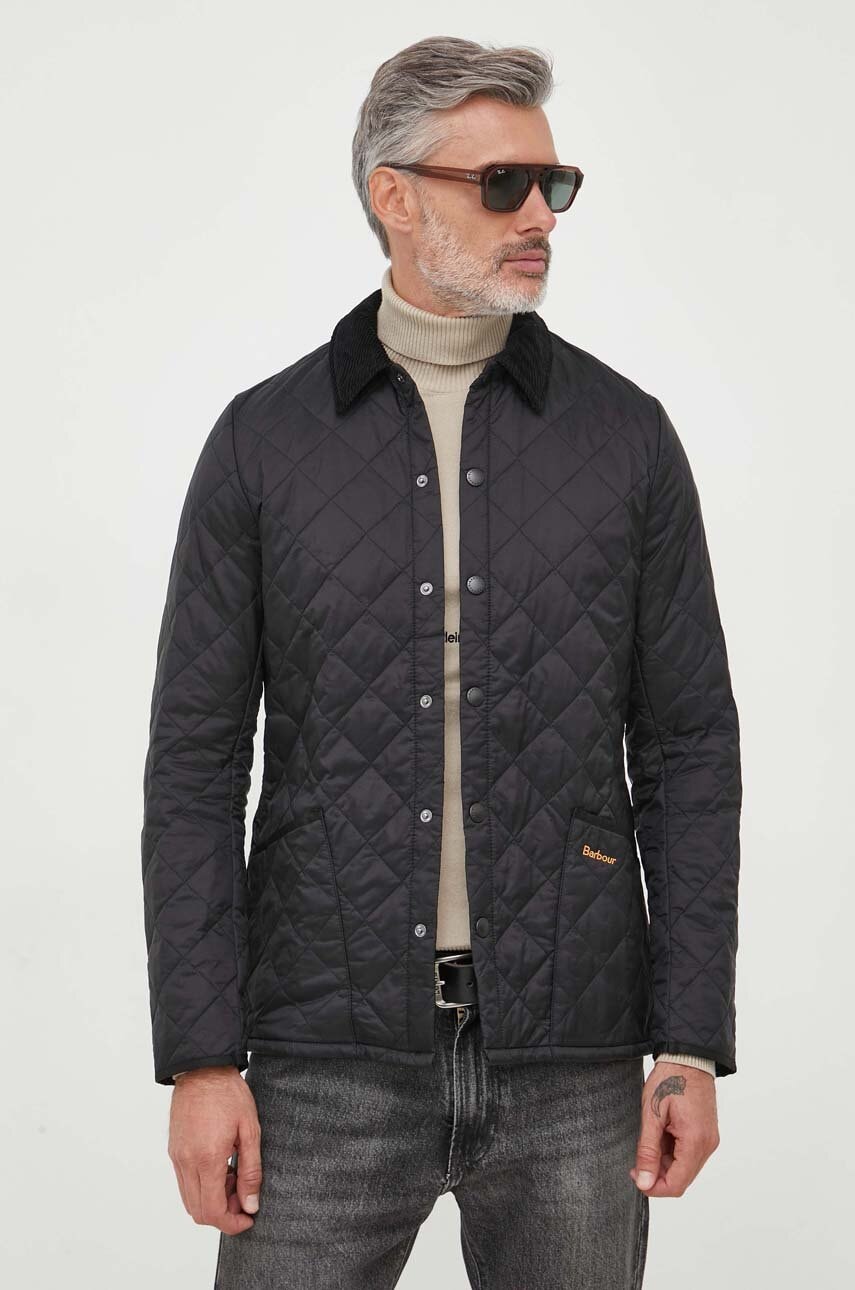 Bunda Barbour Transitional Quilted Jacket with Corduroy Collar Čierna | MQU0240, 0