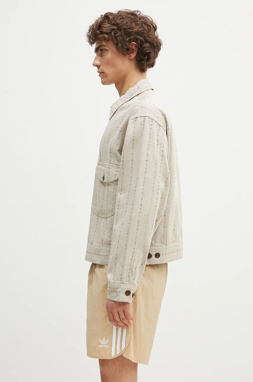 Bunda Human Made Herringbone Zip-Up Work Jacket Béžová | HM28JK014, 1