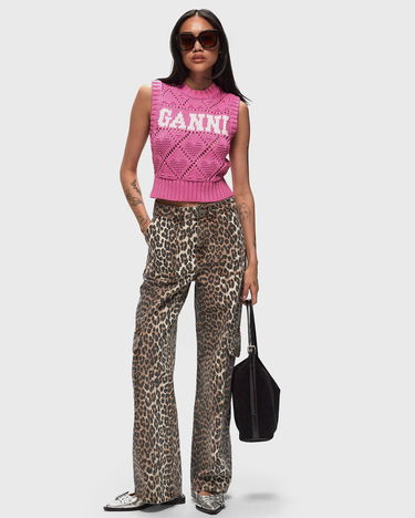 Džínsy GANNI Print Denim Angi Hnedá | J1676-943, 1