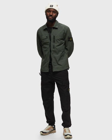 Bunda Stone Island Supima Cotton Twill Stretch-TC Zip Shirt Jacket Zelené | 801510210-V0059, 2