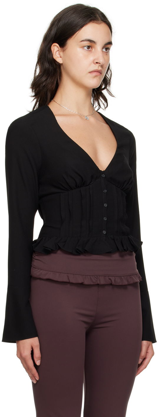 Košeľa GUIZIO Guizio Cheri Ruffle Blouse Čierna | F23108W016, 1