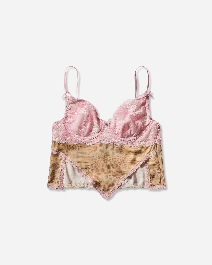 Podprsenka GUESS Lace Leopard Print Bra Top Rôznofarebný | W5BP16KCZQ0 G6H2