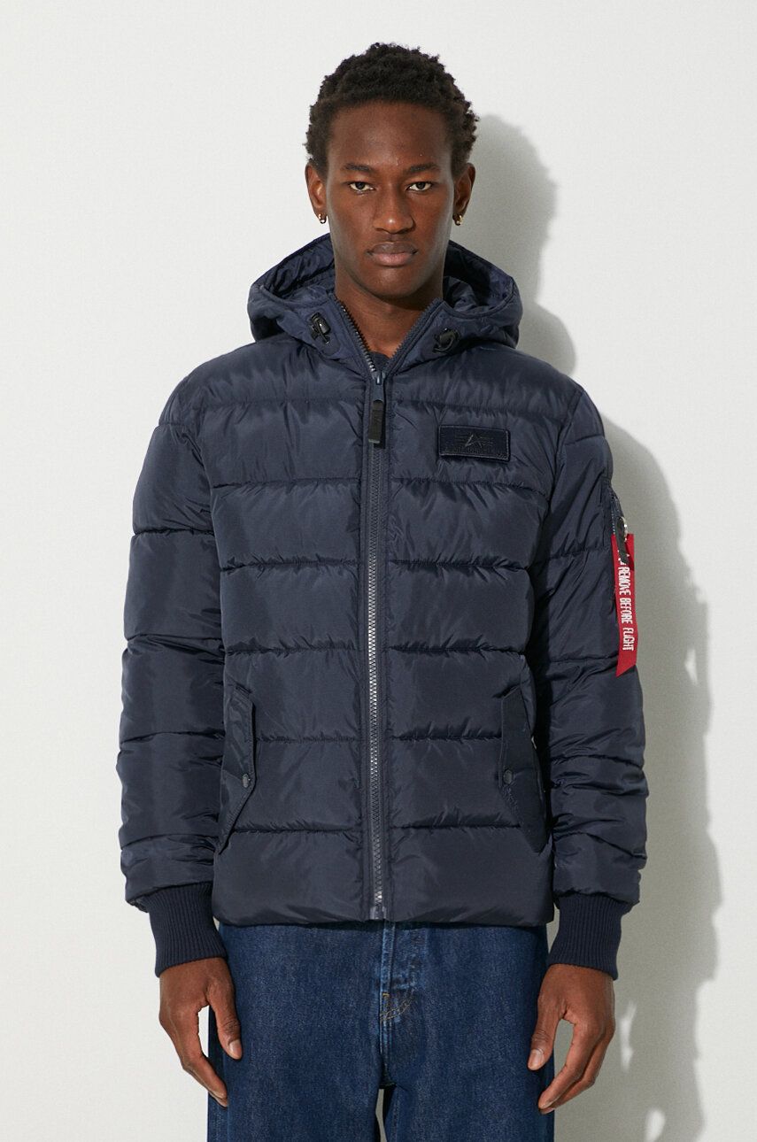 Prešívaná bunda Alpha Industries Hooded Puffer Jacket Modrá | 118113.07, 0
