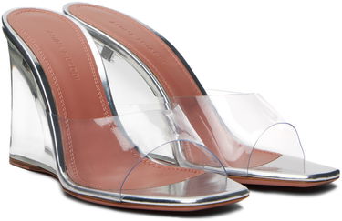 Doplnky Amina Muaddi Amina Muaddi Lupita Glass Wedge Sandals Metalická | LUPITA GLASS WEDGE PLEXI PVC, 3