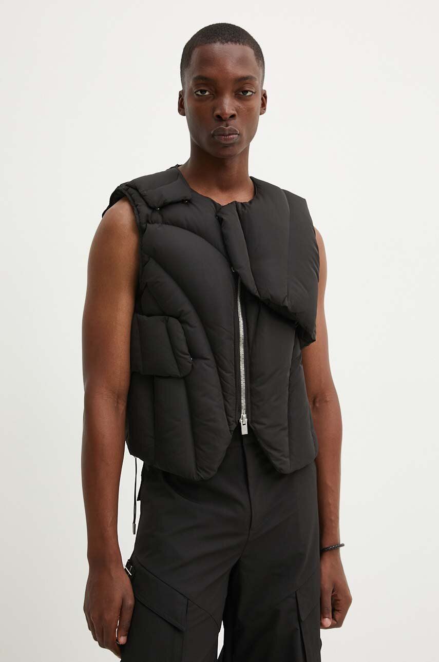 Vesta HELIOT EMIL Asymmetrical Padded Vest Čierna | HE.M.03.003.P11.BLK01, 0