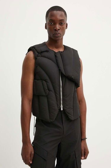 Vesta HELIOT EMIL Asymmetrical Padded Vest Čierna | HE.M.03.003.P11.BLK01, 0