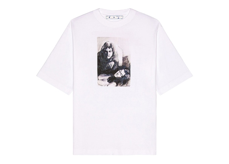 Tričko Off-White Mirko Artist Skate T-Shirt Biela | OMAA119F21JER0190110