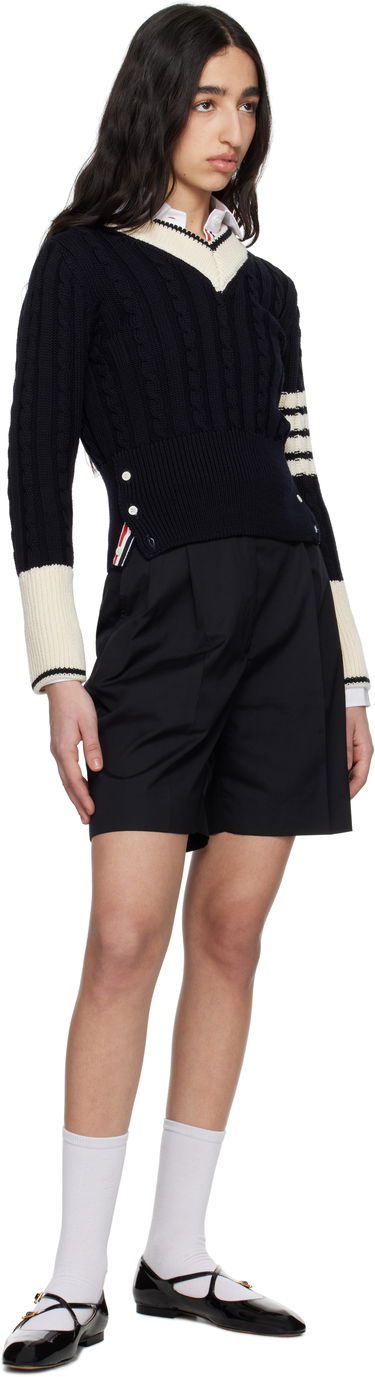 Šortky Thom Browne Thom Browne Typewriter Cloth Double Pleat Shorts Čierna | FTC501U-04502, 3