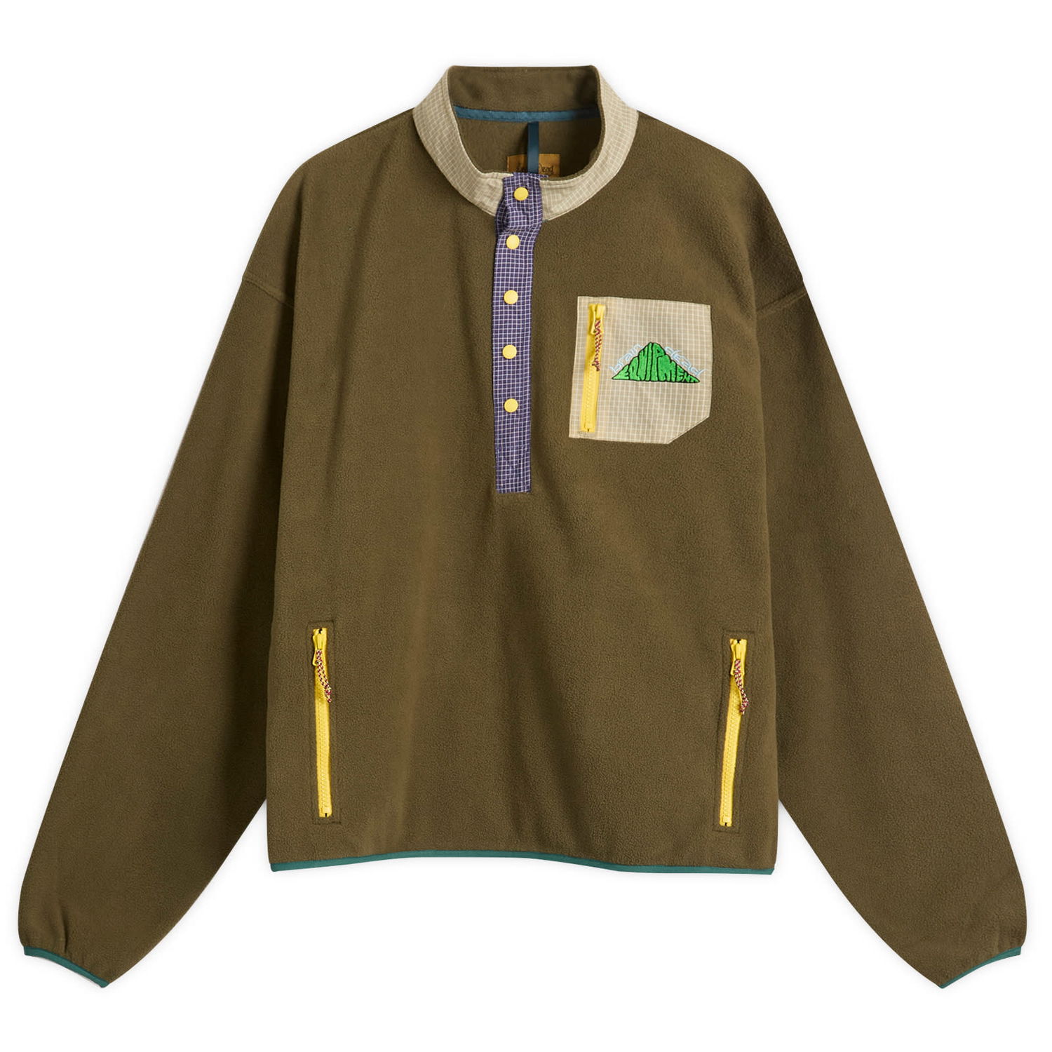 Sveter Brain Dead Brain Dead Equipment Fleece Pullover Jacket Zelené | BDP25T34O043-OLV, 0