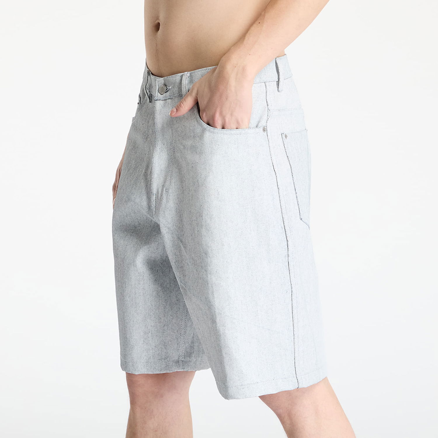 Šortky Pleasures Pleasures Baggy Jorts 28 Šedá | P25SP031 WHITE, 1