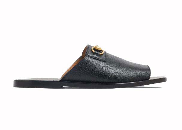 Tenisky a topánky Gucci Horsebit Leather Flat Slides Black Čierna | 723624 18A00 1000, 0