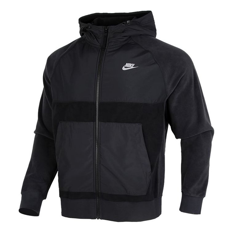 Mikina Nike Sportswear Splicing Fleece Lined Hoodie Čierna | DC4114-010, 0